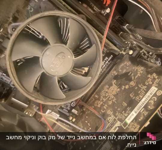 מאוורר מחשב, לוח אם, כבלים צבעוניים